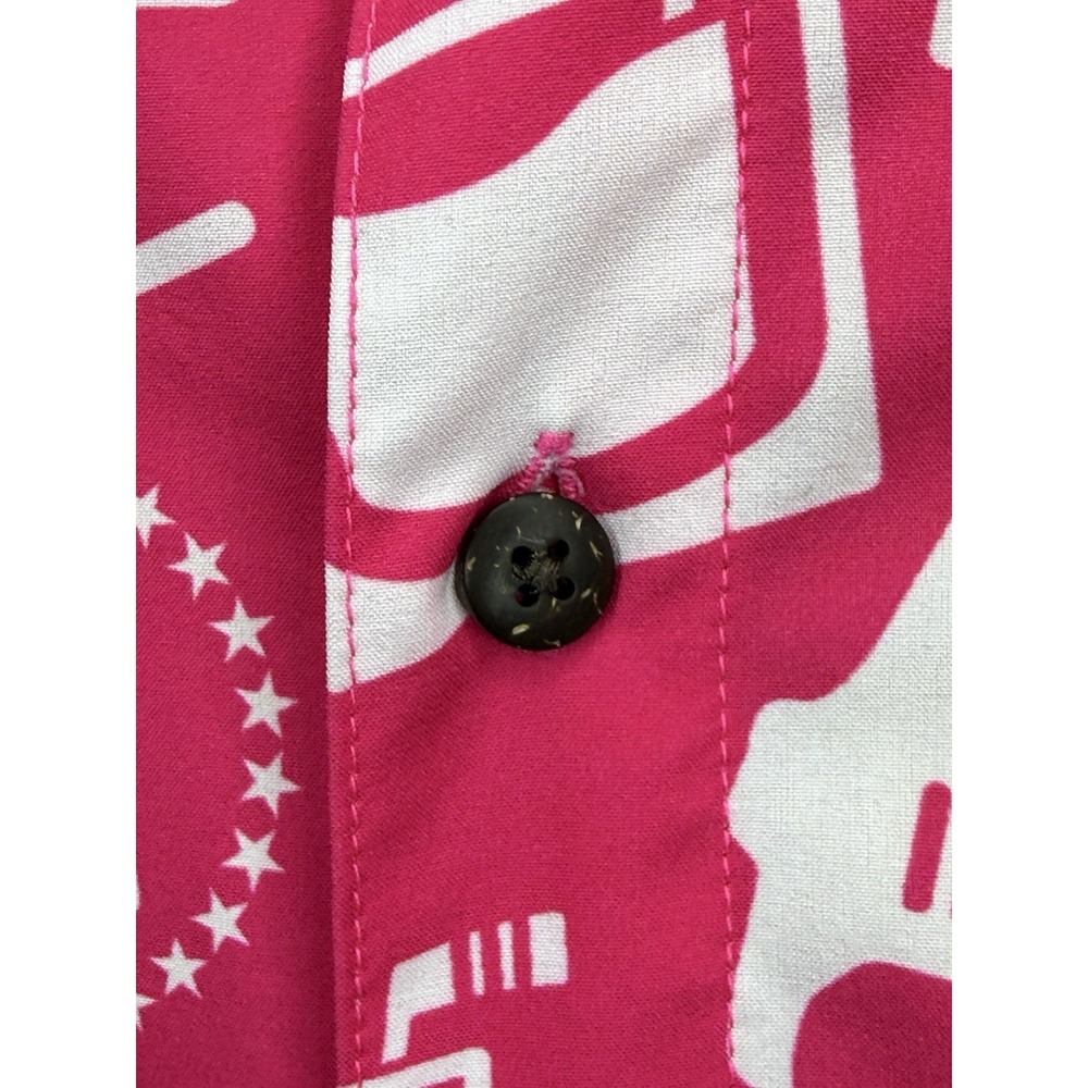 Pink Whitney Barstool Sports TropicalBros Mens Large Pink Button Down Shirt - Picture 5 of 11